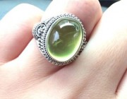 欣赏 | 黄绿色葡萄石复古戒指欣赏
