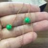 翡翠满绿圆珠18K耳线