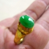  托铜阳绿色蛋面19mm翡翠戒指扳指 