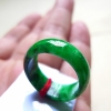 冰糯种阳绿色19mm翡翠戒指扳指